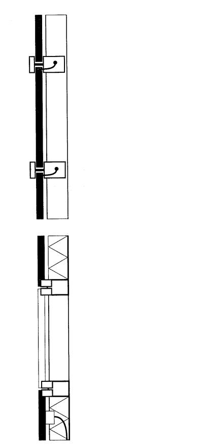 Obr. 3 Detail teplej fasády s elektrickým pripojením